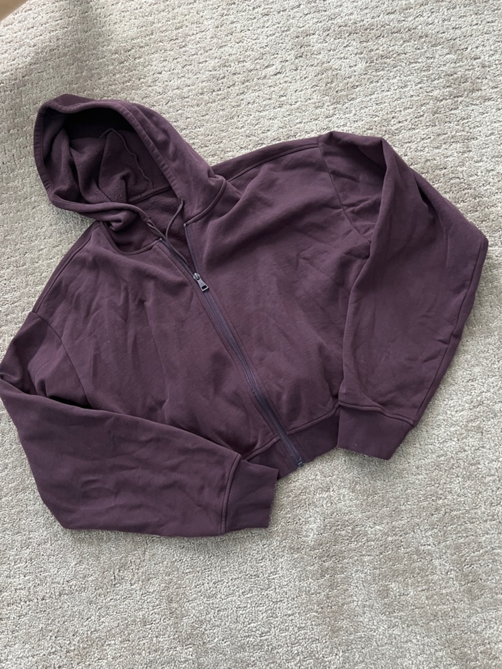 Beyond yoga fleece cropped zip hoodie